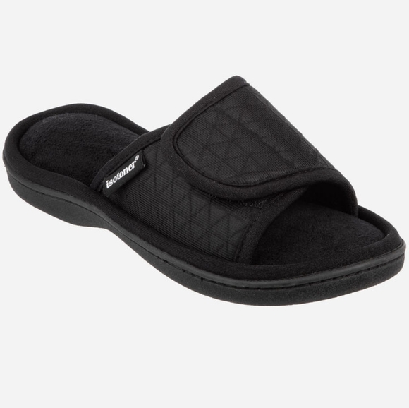 Isotoner adjustable slides Mesh MIA black/purple. - Picture 2 of 3